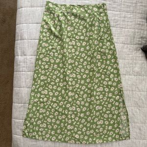 Floral Midi Side Slit Skirt